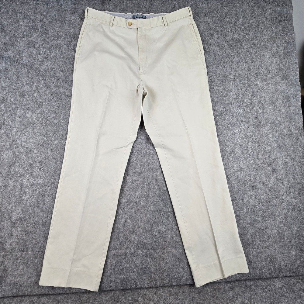 Peter Millar Mens 36 Pima Cotton Flat Front Chino Dress Pants Stone Beige‎ Peru